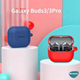 Samsung Galaxy Buds 3 Pro Kılıf Askılı Mat Silikon Siyah [Galaxy Buds 3 Pro ile Uyumlu Kılıf - Siyah]