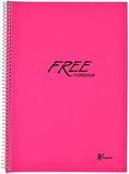 Color A4 Kareli 160 Yaprak Kareli PP Kapak Spiralli Free Defter