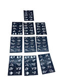 12 PARÇA ÇIKARTMA ŞABLONU KINA DESEN 10X14CM TÜP ÇİÇEKLİ Yeni