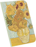 Vase with Twelve Sunflowers, Van Gogh 1888, A4 Defter IV, Çizgisiz, Toplam 64 Sayfa, Tel Dikiş, Esnek Kapak, Oval Kenar, Tuval Doku, 60 gram, Sarı Krem Renk, 21x29,7x0,5cm