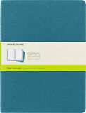 Cahier Journal (3'lü set not defteri, boş sayfalar, karton kapak ve pamuk nakış, ekstra büyük 19 x 25 cm, 120 sayfa), canlı mavi