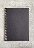 Tanıtım Çizgili Spiralli Defter, A4 Boyut (21x29,7 cm), 60 Yaprak, 90gr. Ivory Kağıt, Ofis İçin İdeal, Planlayıcı (Siyah Kapak)