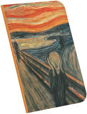 The Scream, Edward Munch 1893, A4 Defter XII, Çizgisiz, Toplam 64 Sayfa, Tel Dikiş, Esnek Kapak, Oval Kenar, Tuval Doku, 60 gram, Sarı Krem Renk, 21x29,7x0,5cm