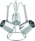 Çelik Form Piramit Cezve Takımı