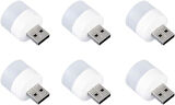 LED lambalar, okuma ışığı, 6 parçalı taşınabilir mini USB gece lambası, mobil LED, bebek uykusu, mobil şarj lambaları için küçük yuvarlak ışıklar