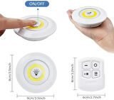 Led Işık Kablosuz Uzaktan Kumandalı Dolap Içi Led Ampul Seti 3lü Set Gece Lambası Spot Lamba