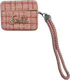 Airpods 3. Nesil ile Uyumlu Kumaş Dokulu Taş Detaylı Askılı Kılıf - "Smile", "Goodluck" ve Ayıcık Figürlü Şık Tasarımlar (Smile Pembe)