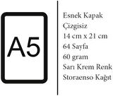 Self-Portrait Series II - A5, Van Gogh 4'lü Defter Seti V, Çizgisiz, Toplam 256 Sayfa, Her biri 64 Sayfa, Tel Dikiş, Esnek Kapak, Oval Kenar, Tuval Doku, 60 gram, Sarı Krem Renk