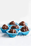 Hediye Sepeti Takribi 200 Adet Mini Boy Mavi Truff Çikolata Kağıdı, Lokum Kağıdı, Muffin Kek Kalıbı 30x20 Mm Doğum Günü Parti Dekorasyonu için