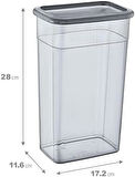 6'Lı Set Skali Dikdörtgen Saklma Kabı Antrasit 3500 ML