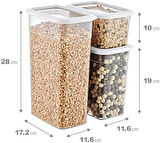 4'Lü Set Skali Dikdörtgen Saklama Kabı Beyaz (4'şer adet 1210 ml, 2350 ml, 3500 ml)