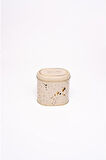 Terrazzo Cream Desenli Oval Metal Saklama Kabı 11x15 Cm (Terrazzo Cream)