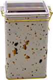 Terrazzo Cream Desenli Dikdörtgen Metal Saklama Kabı 8x10 Cm (Terrazzo Cream)