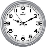 D-200-G Klasik Kadran Gri Renk Sessiz Akar 30 cm Duvar Saati