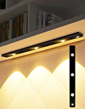 40cm Harekete Duyarlı led İnsan Vücudu Sensörlü Usb Sarj Taşınabilir Kablosuz Mutfak Elbise Dolabı Merdiven Led Cabinet Gece Lambası (1 ADET 40CM)