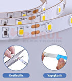 Sb-6501 Şerit Led Işık Aydınlatma Seti Aç/kapa Butonlu, Adaptörlü, Mutfak Tezgah, Çalışma Masası, Dolap ve Raf Işıklandırma, Dekoratif Aydınlatma (Gün Işığı, 500 Cm)