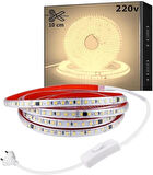 Sb-6508 LED Şerit, Beyaz ve Gün Işığı Şerit Led Işık 120 Led, Silikonlu 10 Cm Kesilebilir, Aç Kapat Butonlu Fişli, Tak Çalıştır Gizli Tavan Işık Bandı Mutfak Tezgah (Gün Işığı, 5 Metre)