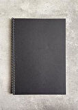 Tanıtım Kareli Spiralli Defter, A4 Boyut (21x29,7 cm), 60 Yaprak, 90gr. Ivory Kağıt, Ofis İçin İdeal, Planlayıcı (Siyah Kapak)