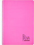 Pruva A4 Pet Spiralli Karton Kapaklı Defter 144 Yaprak - Çizgili - Fuşya
