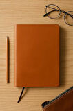 Tanıtım Çizgisiz Defter, Taba Termo Deri Kapaklı Defter, 128 Yaprak A5 Defter, Ofis ve Kırtasiye, Planlayıcı (14cm x 21 cm) (Taba Kapak)