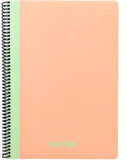 Pruva Pastel Serisi, A4 100 Yaprak Çizgili Karton Kapaklı Pet Spiralli Defter, Pembe