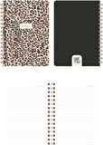 Cep Boy 10x14 cm Spiralli Çizgili Karton Kapak 3'lü Defter Seti Leopar