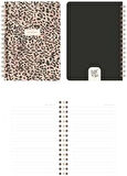 Cep Boy 10x14 cm Spiralli Çizgili Karton Kapak 3'lü Defter Seti Leopar