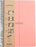 Infinity Pastel Serisi, A4, 7 Konulu (5 Kareli, 2 Çizgili) 210 Yaprak PP Kapaklı Spiralli Defter, Pembe