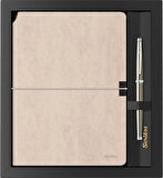 SD600-12 Verona Bej A5 Defter & 800 Titanyum Krom Set