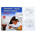 NotYaz 20x28 21 Sayfa Yapışkanlı Boyama+Resim Defteri Kağıt Bant Hediyeli-Erkek Çocuk (RB-0547)