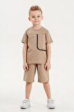 Barkod Kids %100 Pamuk İkili Takım T-shirt ve şort Erkek Çocuk HLK506070184