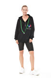 Go Veform Fermuar Detay Baskılı Oversize Kadın Sweatshirt Siyah ZN5022