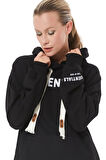 Go Veform Kapüşonlu Kanguru Cep Kadın Sweatshirt Siyah ZN5028