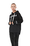 Go Veform Kapüşonlu Kanguru Cep Kadın Sweatshirt Siyah ZN5028