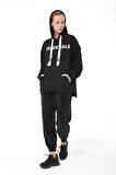 Go Veform Kapüşonlu Kanguru Cep Kadın Sweatshirt Siyah ZN5028