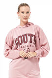 Go Veform Kapüşonlu Oversize Kadın Sweatshirt Gül Kurusu ZN5029