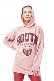 Go Veform Kapüşonlu Oversize Kadın Sweatshirt Gül Kurusu ZN5029