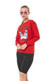 Go Veform Kadın Baskılı Sweatshirt Kırmızı ZN5048