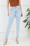 Go Veform Kadın Slim Fit Kot Pantolon Buz Mavisi ZN5111