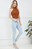 Go Veform Kadın Slim Fit Kot Pantolon Buz Mavisi ZN5111