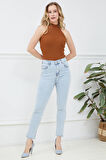 Go Veform Kadın Slim Fit Kot Pantolon Buz Mavisi ZN5111