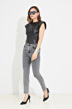 Go Veform Kadın Slim Fit Kot Pantolon Füme ZN5111
