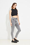 Go Veform Kadın Slim Fit Kot Pantolon Gri ZN5111