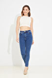 Go Veform Kadın Slim Fit Kot Pantolon Koyu Mavi ZN5111