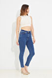 Go Veform Kadın Slim Fit Kot Pantolon Koyu Mavi ZN5111