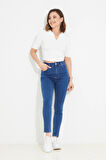Go Veform Kadın Slim Fit Kot Pantolon Lacivert ZN5111