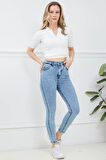 Go Veform Kadın Slim Fit Kot Pantolon Mavi ZN5111