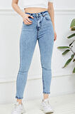 Go Veform Kadın Slim Fit Kot Pantolon Mavi ZN5111