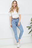 Go Veform Kadın Slim Fit Kot Pantolon Mavi ZN5111