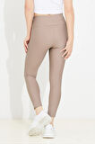 Go Veform Kadın Yüksek Bel Esnek Spor Tayt Bej ZN5121